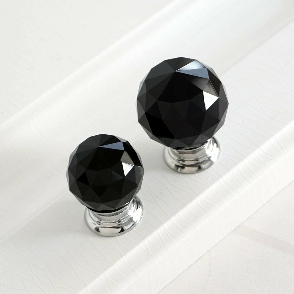 3.75" 5" Black Crystal Dresser Knobs Drawer Handle Pulls Cupboard Cabinet Handle