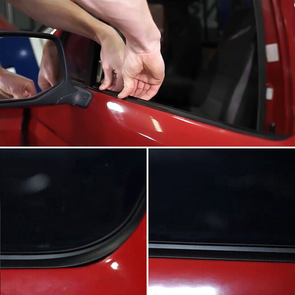 Inner & Outer Window Sweep Felts Seals Weatherstrip 4 Pc Kit Set for Ford Truck