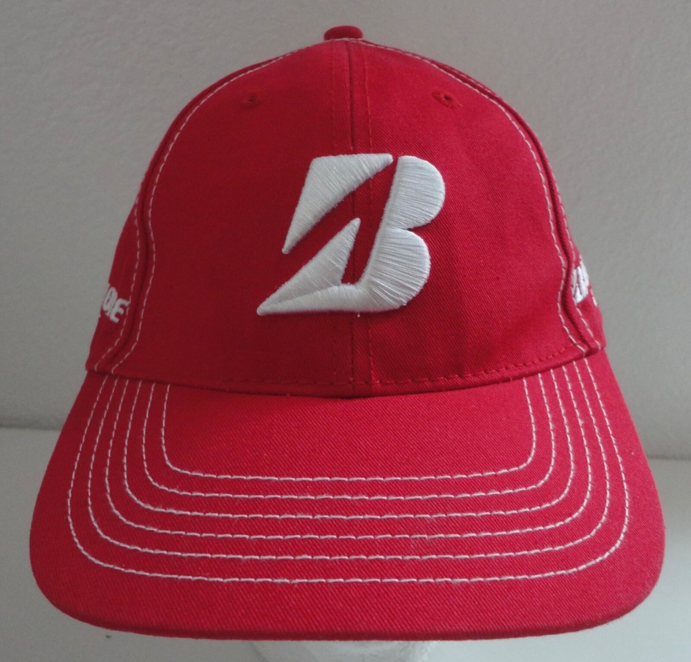BRIDGESTONE GOLF Red Strapback Hat EUC