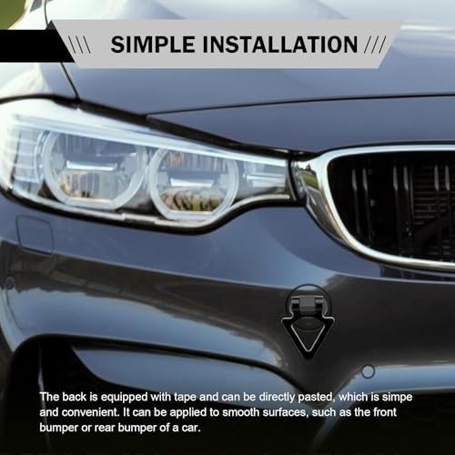 Triangle Tow Hook Decoration, Racing Style Self-Adhesive Trailer 1 PC Black