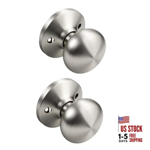 Dummy Door Knobs, Interior Single Sided Door Knob Round Dummy 2 Brushed Nickel