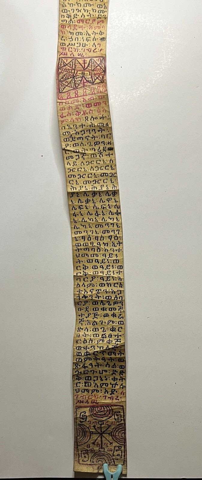 Antique Ethiopian Orthodox Coptic Healing Prayer Magical GEEZ Manuscript Vellum