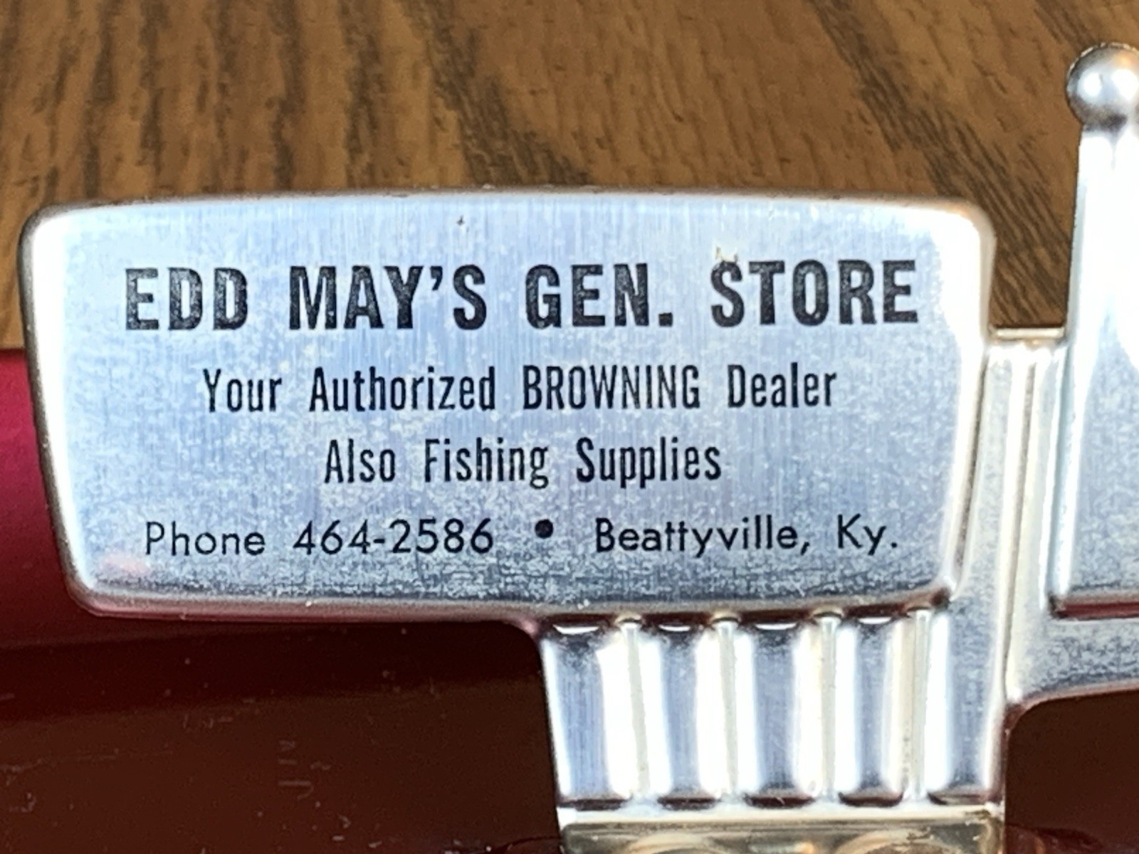 Vintage Art Deco Ashtray Metal Mays General Store Browning Dealer Beattyville,Ky