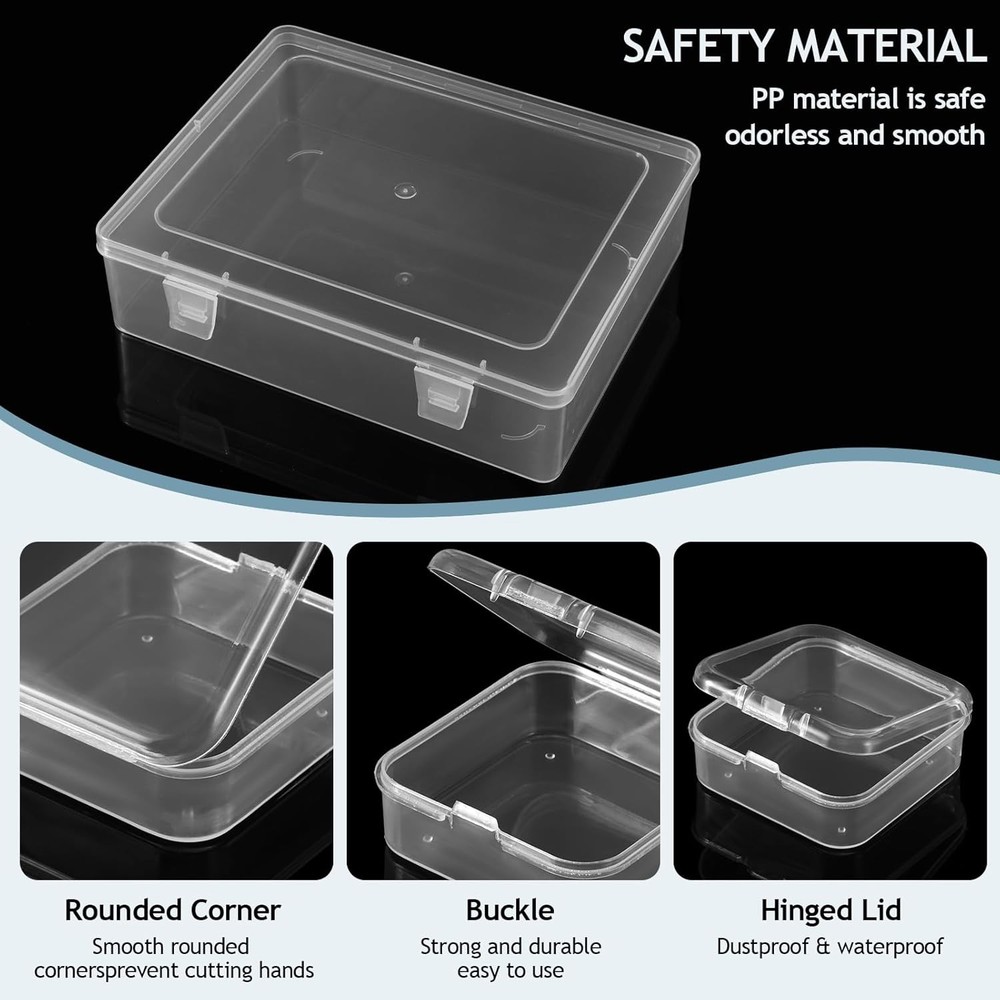 Bead Organizer Box, 30pcs Small Clear Plastic Storage Containers, Craft Storage