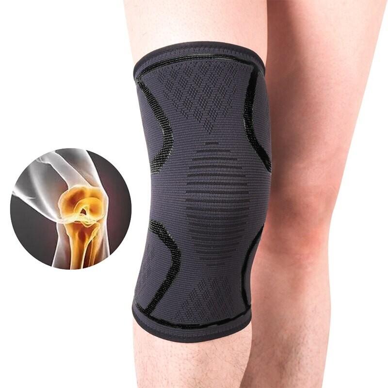 2x Knee Sleeves Copper Silver Compression Brace Support Sport Joint Injury Pain