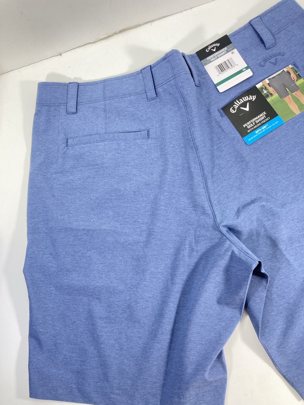 Callaway Performance Golf Shorts Men Size 40X10 Blue Flat Front Stretch NWT