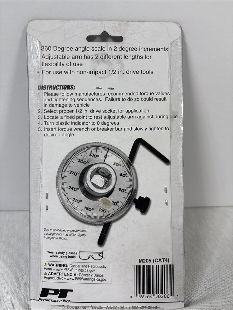 Performance Tool M205 Torque Angle Gauge. Slightly used.