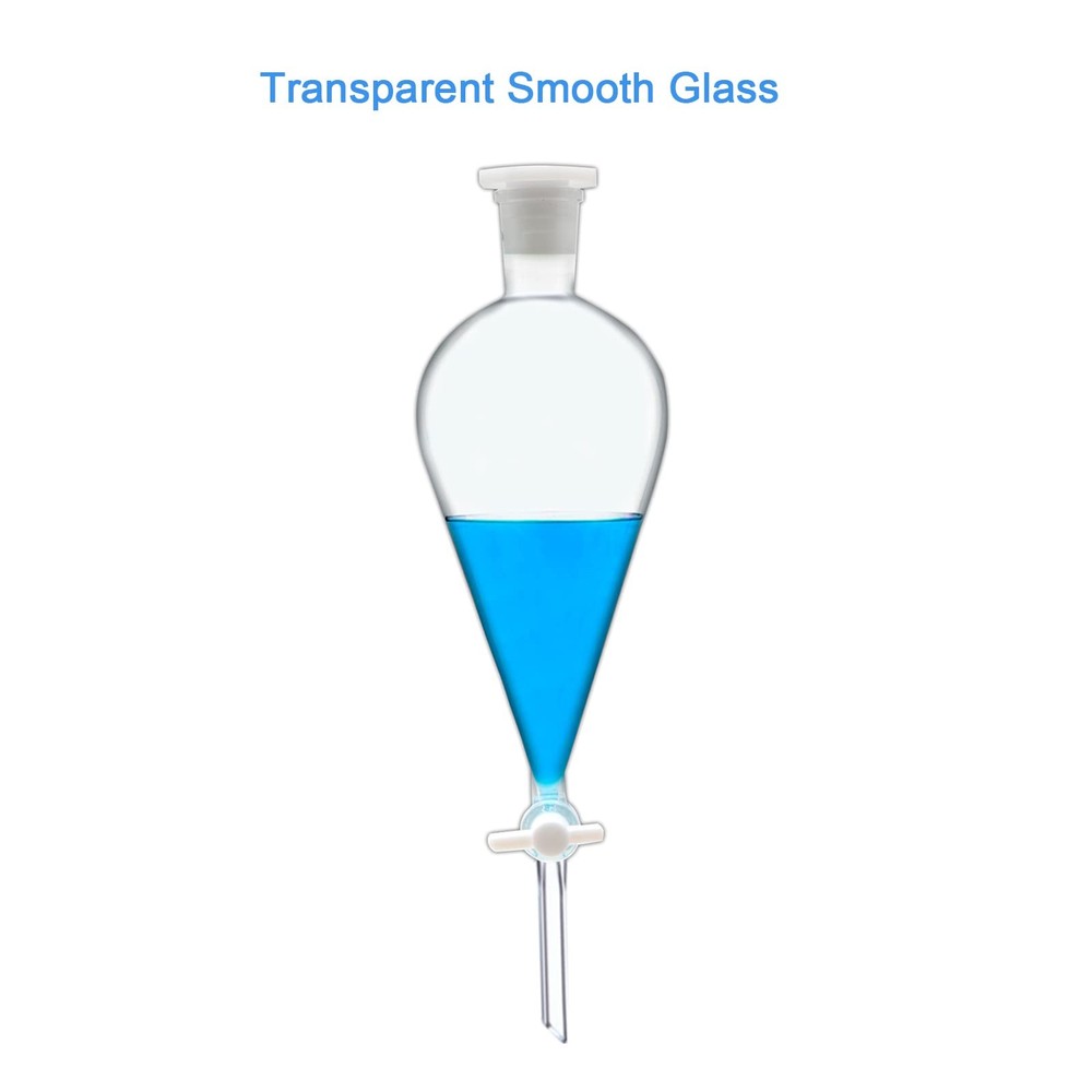 Borosilicate Glass 250ML Separating Funnel Heavy Wall Conical Clear