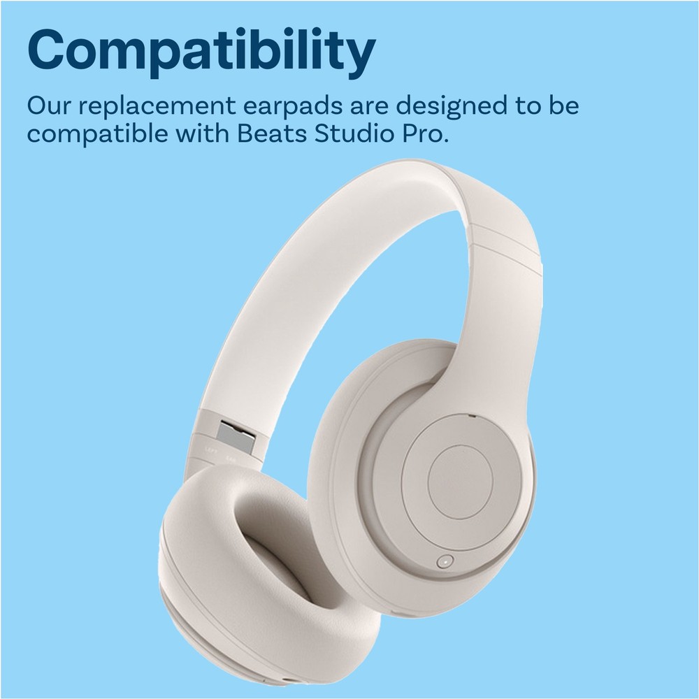 Replacement Ear Pads for Beats Studio Pro Wireless - Memory Foam PU Grey