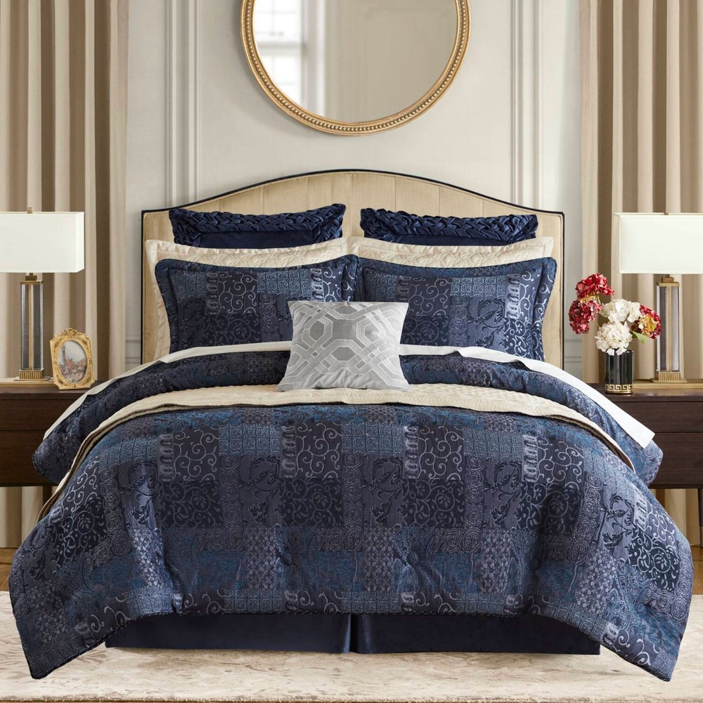 Gabrielle Navy 4 Piece Comforter Set