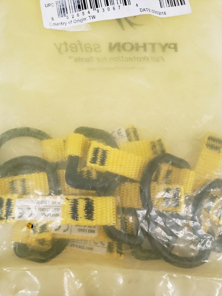 Pk/10 DBI Saia Python Safety D-Ring Attachment 0.5" x 2.25" Non-Conductive