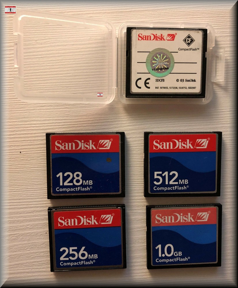 SanDisk Compact Flash CF Card 128 256 512MB 1 2 4GB SDCFB/SDCFJ with Protective Case
