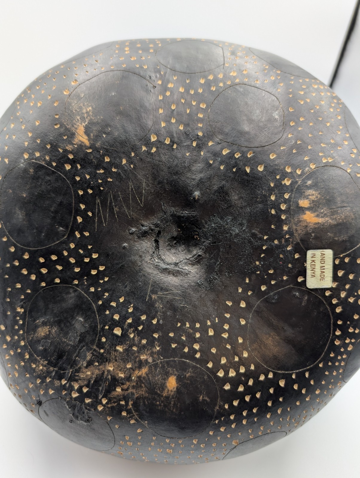 Hand Carved Decorative Painted Gourd African Tribal Folk Art Made In Kenya