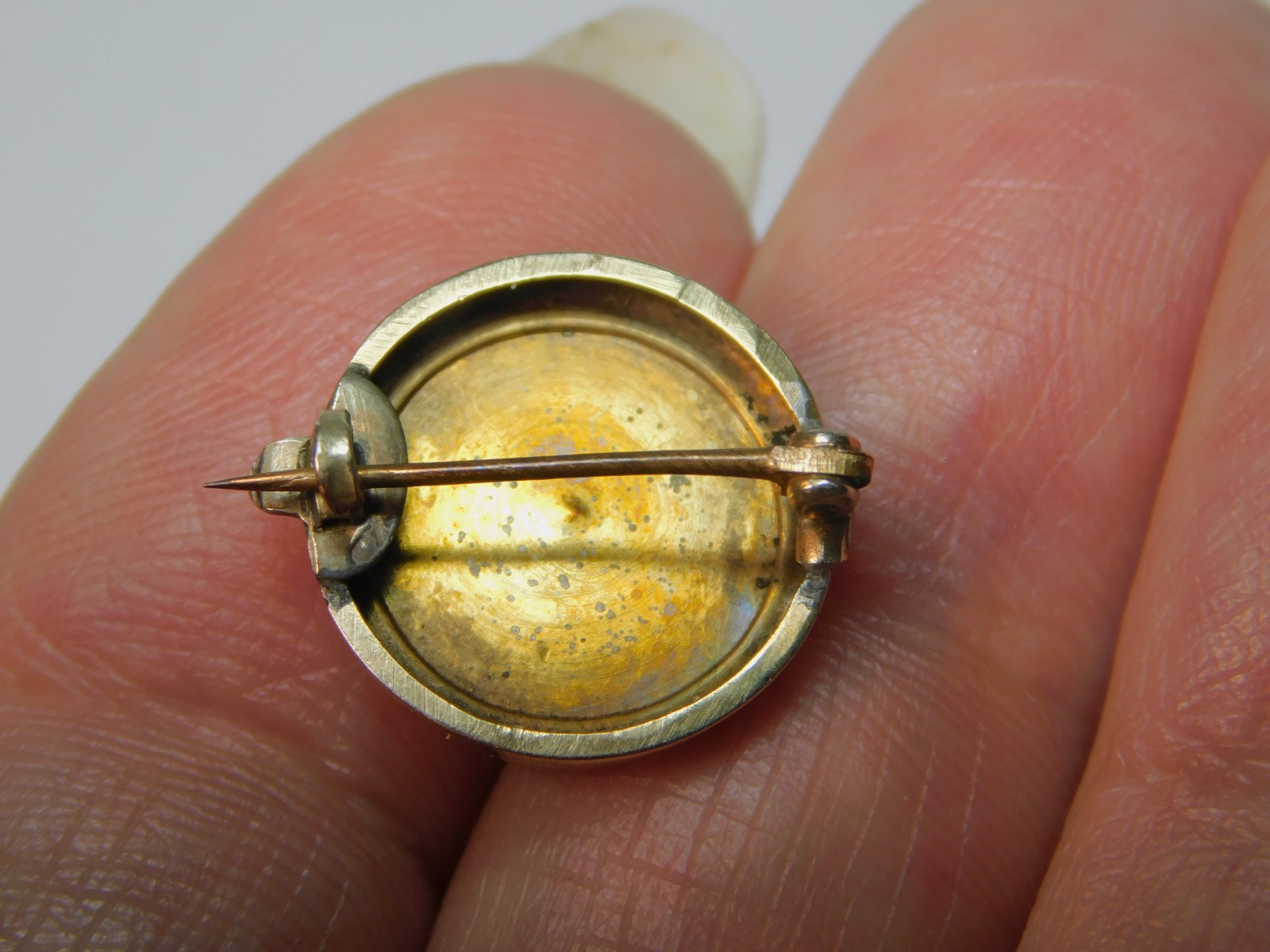 VERY UNUSUAL 1859 CALIFORNIA GOLD PIECE ON ENAMELED 10k GOLD PIN! FREE SHIPPING!