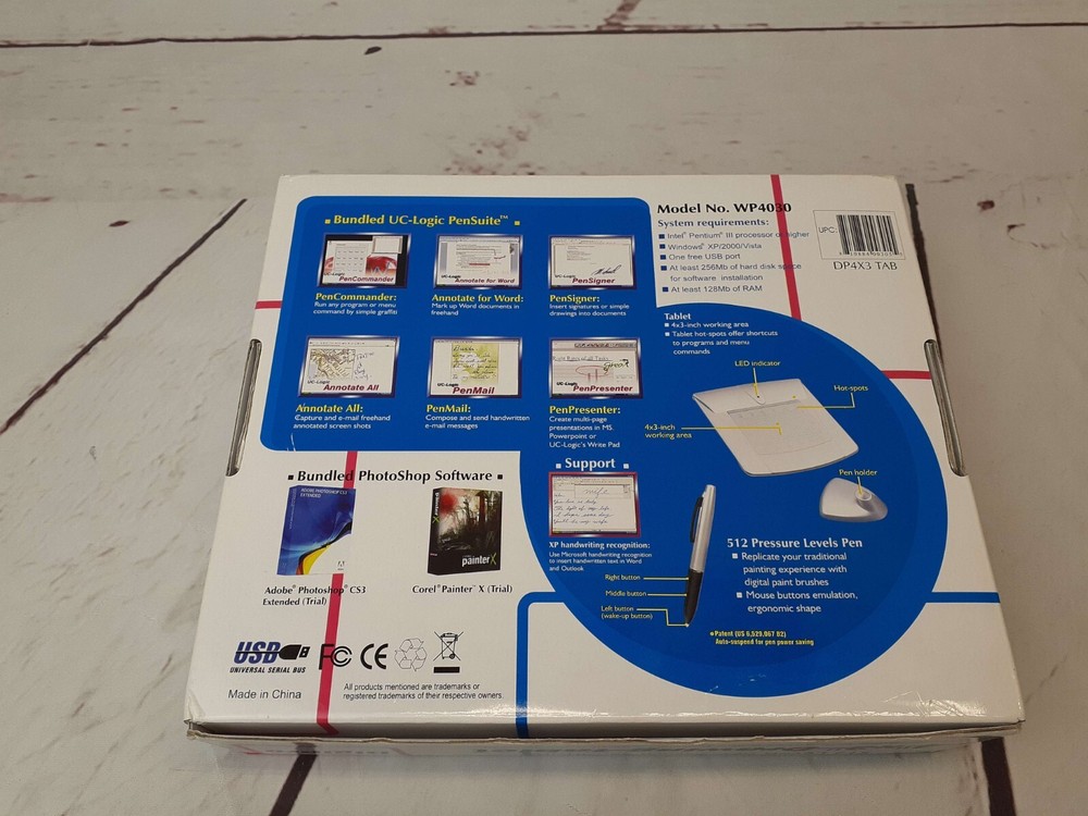 DigiPro Drawing Tablet 4" x 3" MSN Handwriting Model WP4030 With Pen