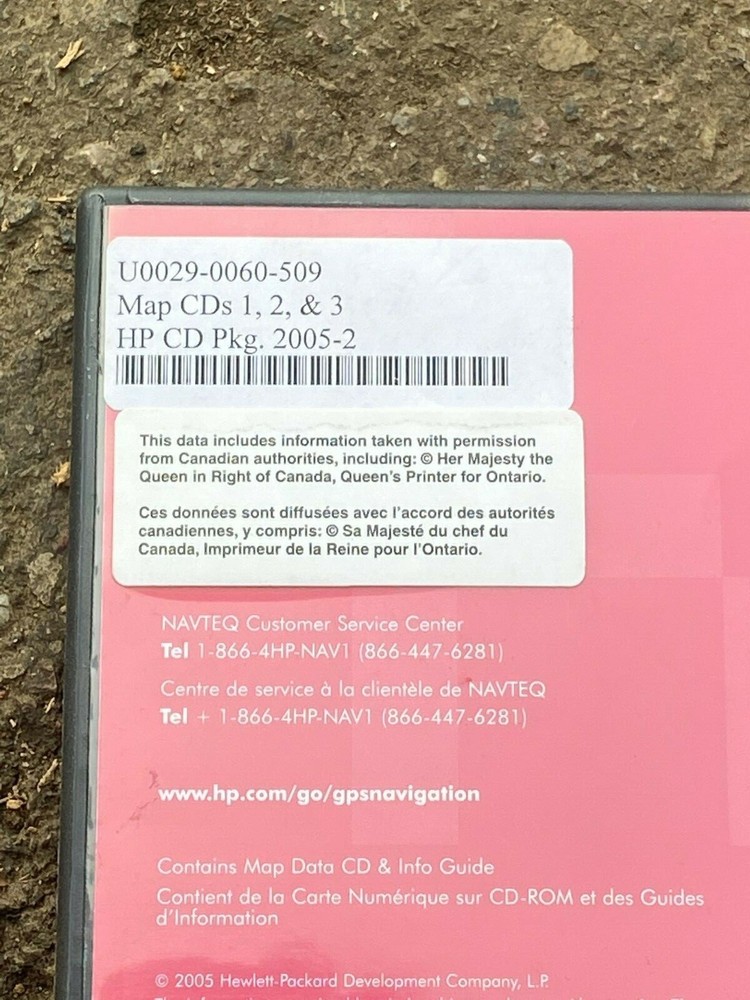 HP Navteq Navigation Software & Maps U0029-0060-509 Complete 3 CD set