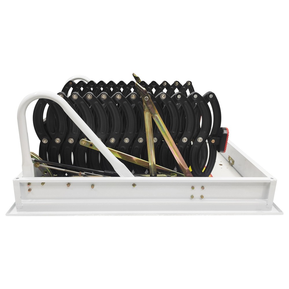 Attic Ceiling Ladder 10 ft Ceiling Mounted Folding Stairs Pull Down Ladder Black