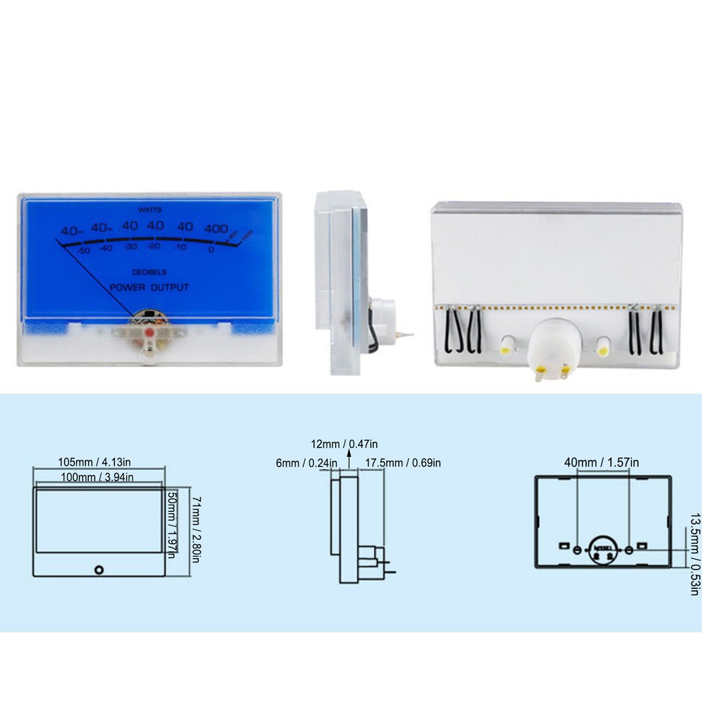 High Accuracy DB Level Header Audio Power Amplifier VU Meter With Backlight
