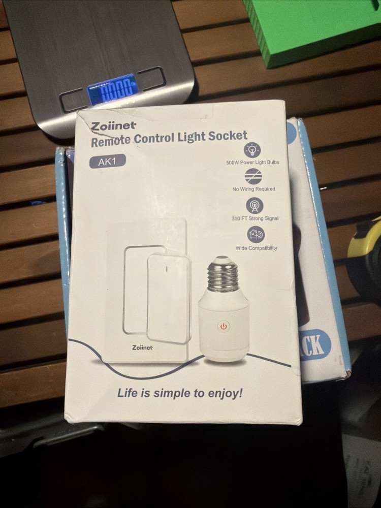 500W Remote Control Light Bulb Socket, with 2 Switches, Wireless Li... Fast Ship