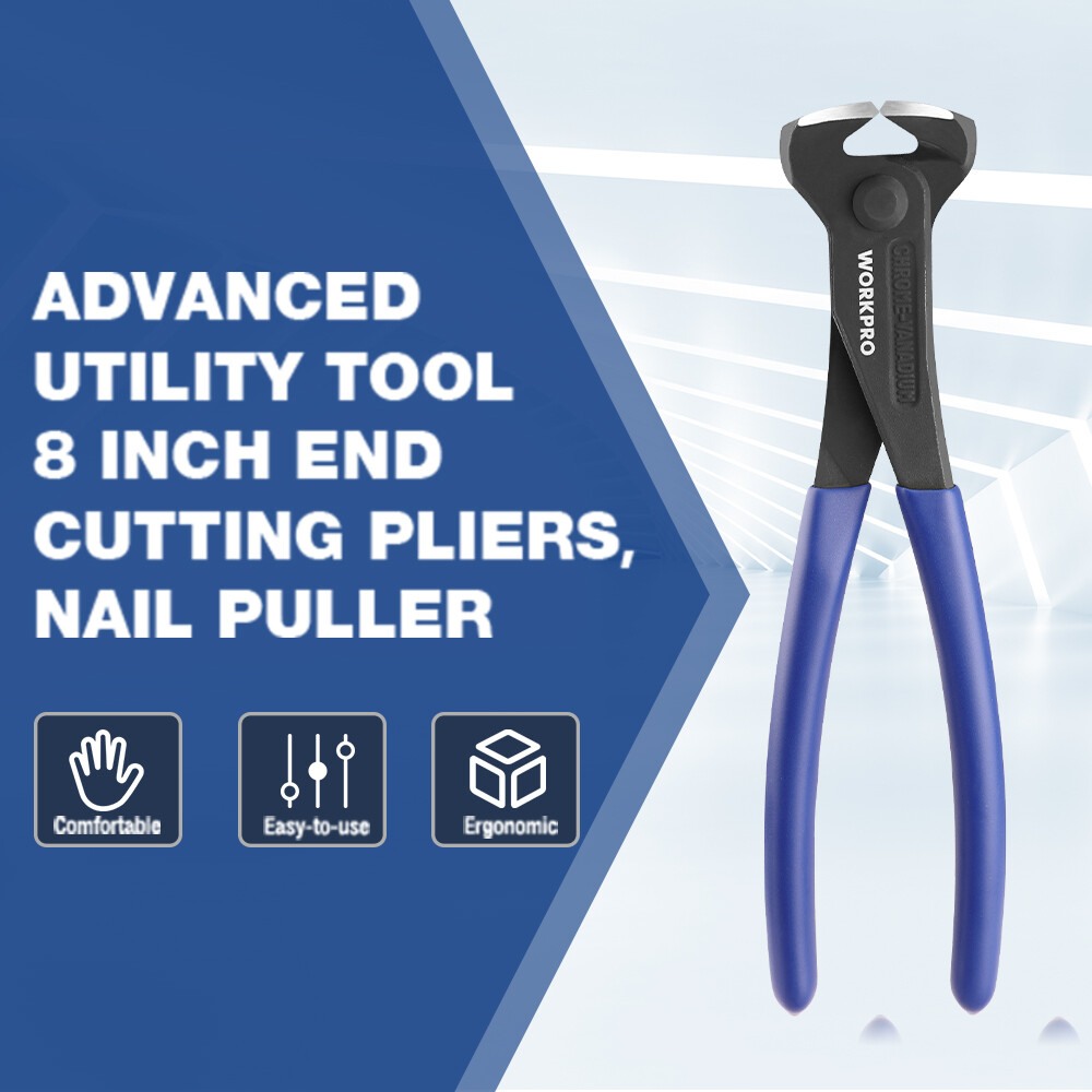 WORKPRO 8inch Nail Puller End Cutting Plier High Leverage End Cutting Nipper