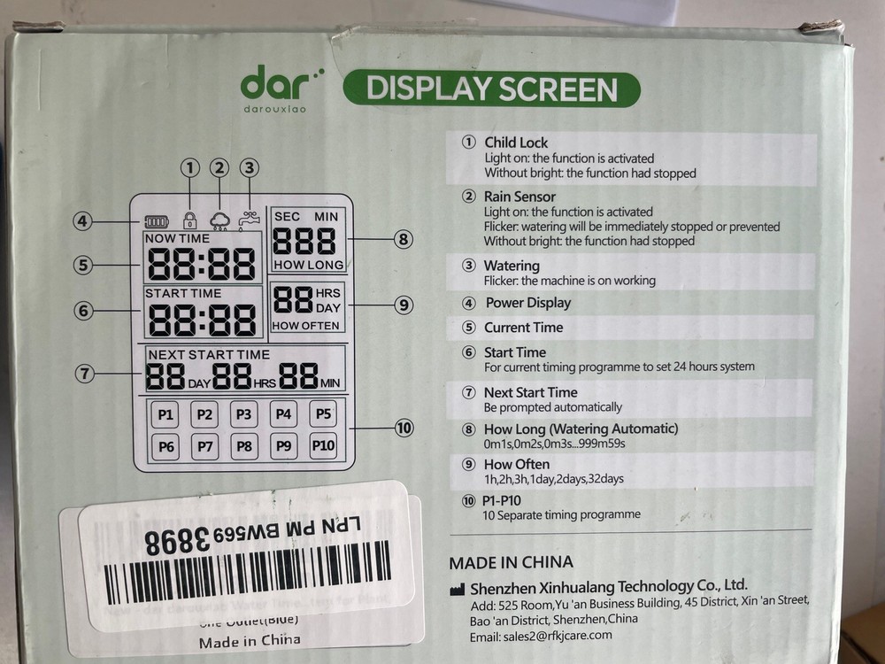 Automatic Garden Watering Timer Irrigation Controller Rain Sensor for Sprinkler