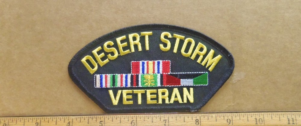 Desert Storm Veteran with Ribbons Embroidered Patch