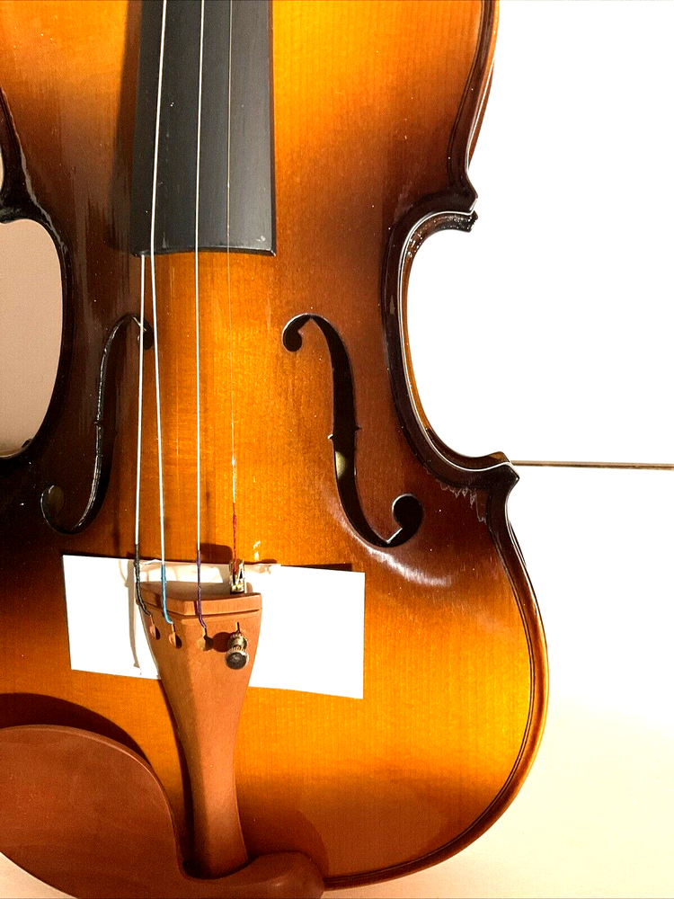 Handmade Flamed Violin 4/4 Professional Solid Maple Wood Shoulder Holder, Bow