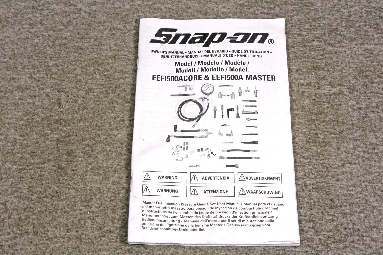 Snap on EEFI500A Master Fuel Injection Pressure Gauge Set