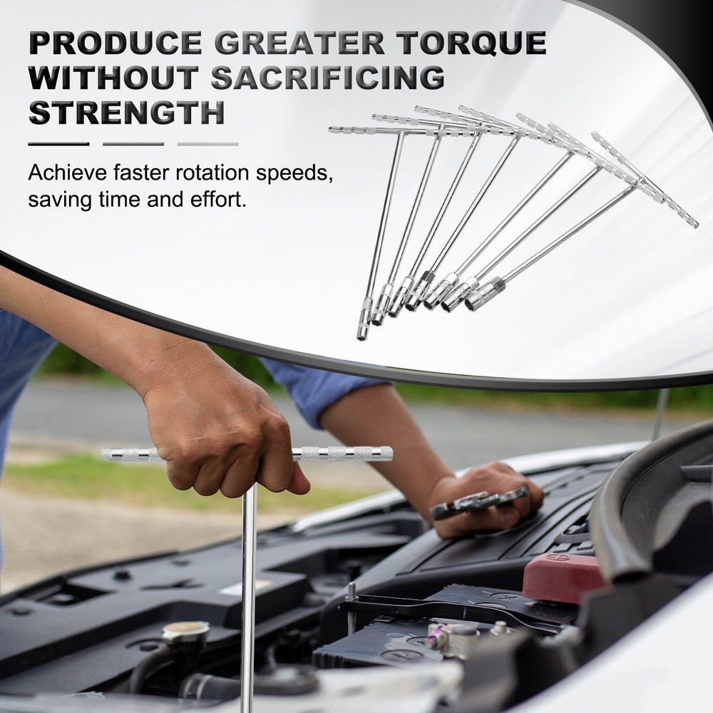 2pcs T-Handle Wrench Socket Metric Size 16mm Steel 6-Point Socket