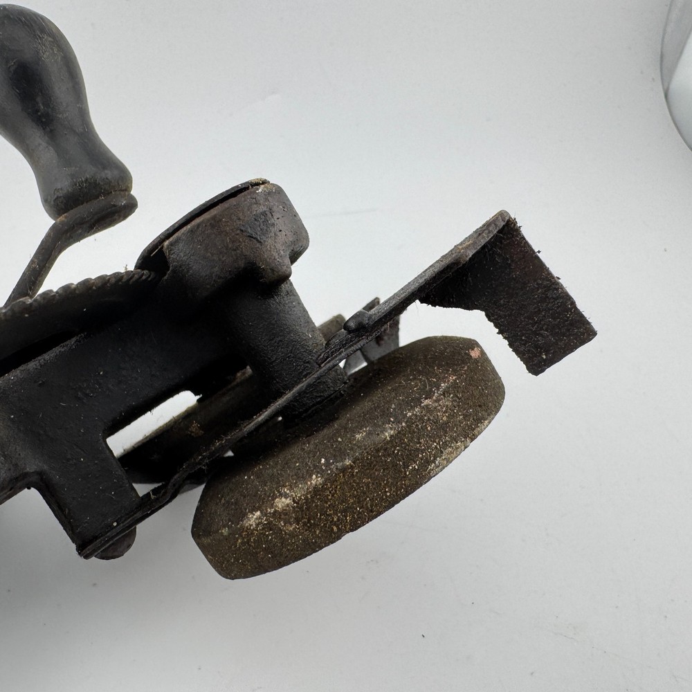 Vintage Quick-Edge Table Mount Hand Crank Knife Sharpener