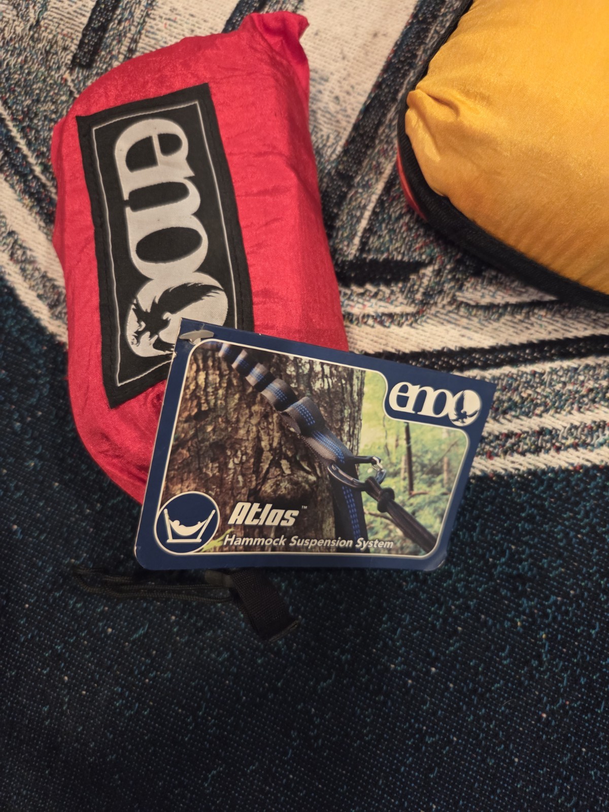 Eno Double Nest Hammock With Atlas Strap Suspension System Red/yellow