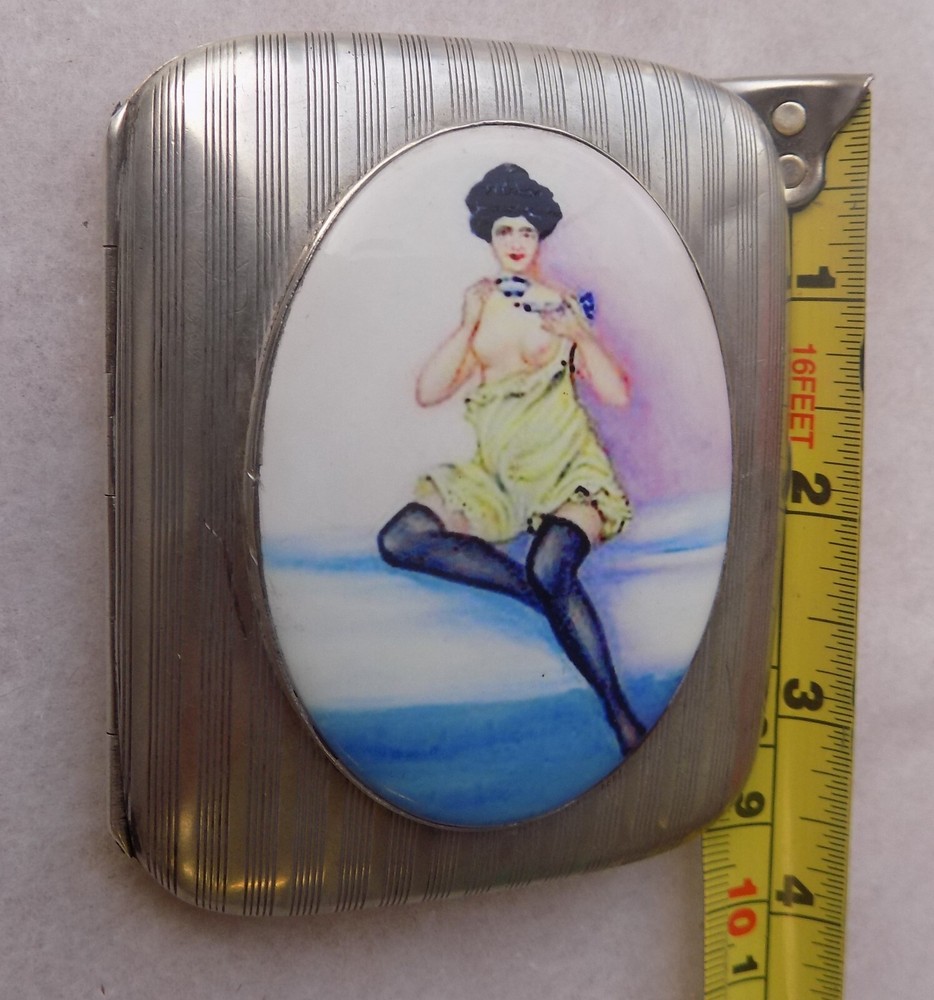 SILVER 800 AND ENAMEL CIGARETTE CASE