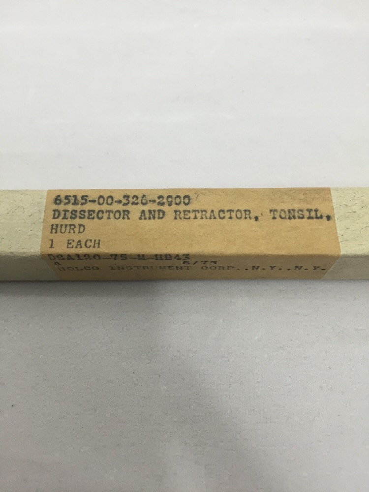 ONE NEW HOLCO Hurd Tonsil Dissector & Retractor