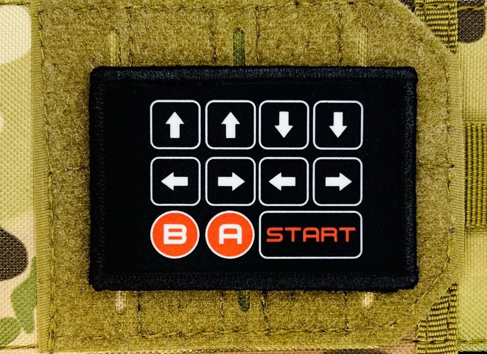 Konami Code Morale Patch / Military Badge Tactical Airsoft Hook & Loop 554