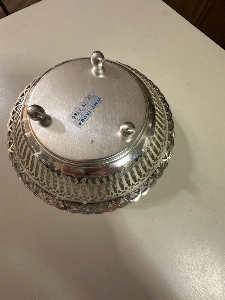 Vintage WMF-IKORA Tarnish Resistant Silverplated Footed Candy Dish - 08/73 6761