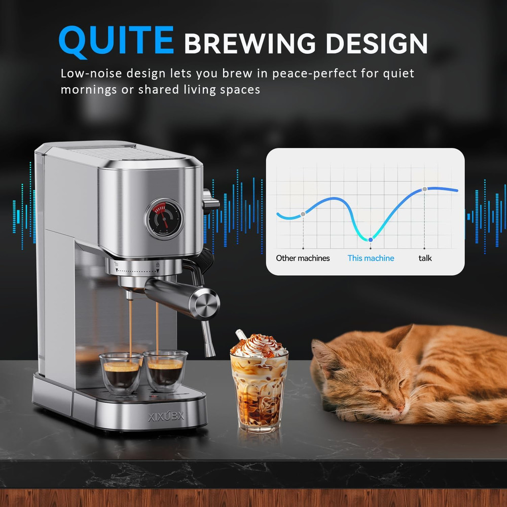 20Bar Compact Espresso Maker with Tamper & Distributor Set