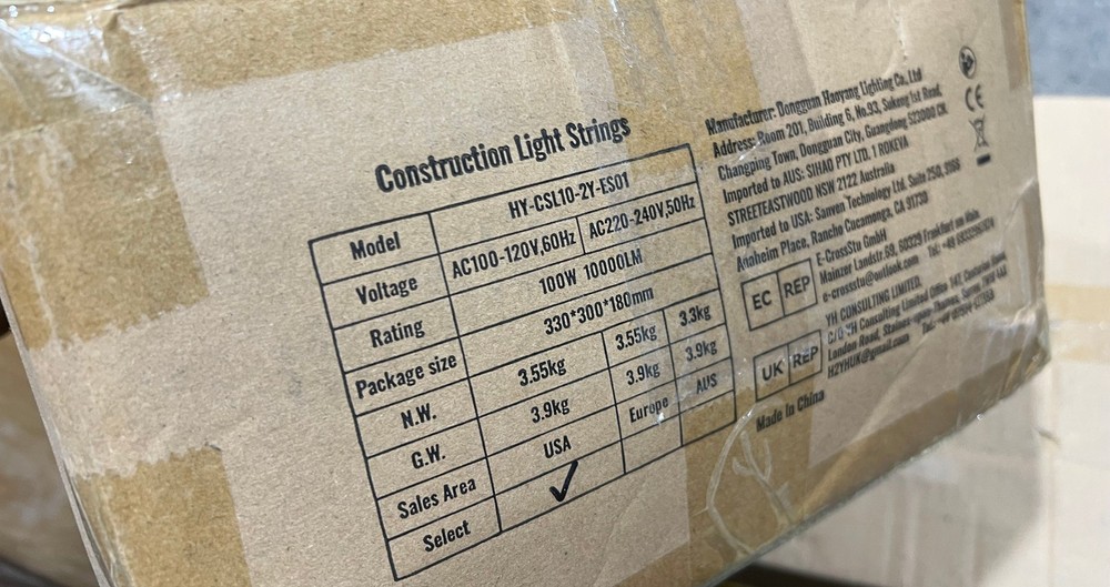 Vevor 100 ft. Construction String Lights 100W 10000LM 10PCs String Work Light