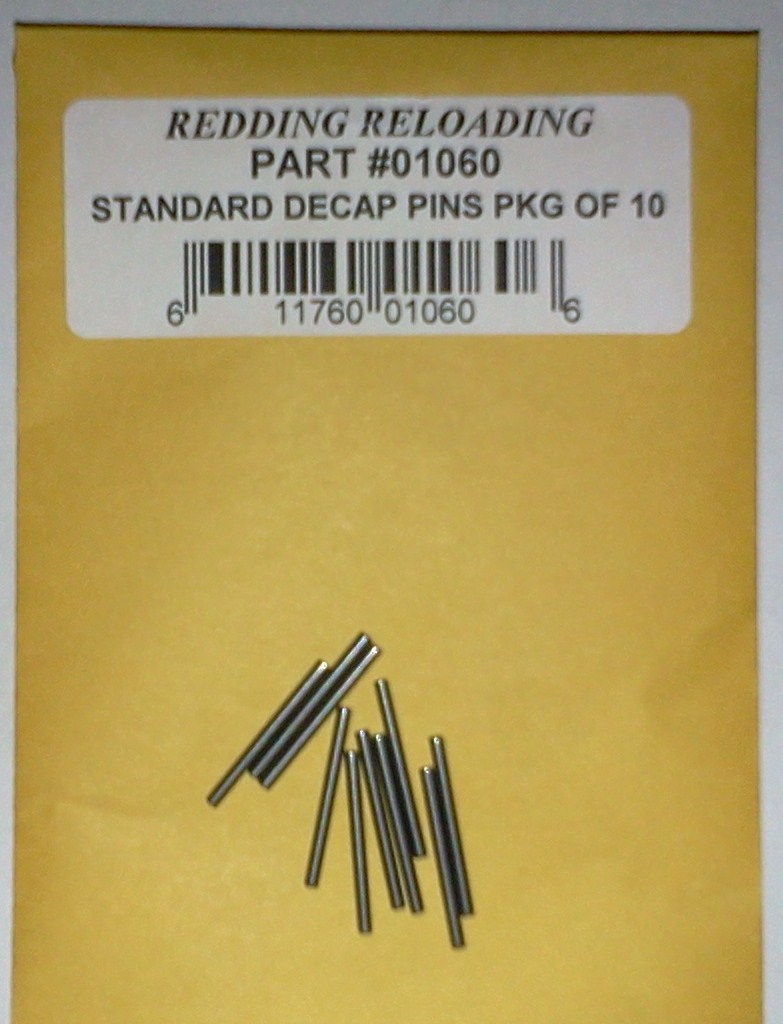 01060 REDDING DECAPPING PINS - STANDARD - PKG OF 10 - BRAND NEW - FREE SHIPPING!