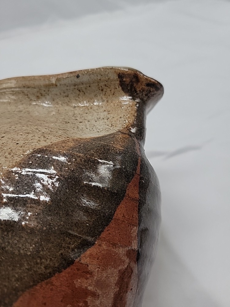 Unique Vintage Hand Thrown Pitcher Signed Salt Glaze