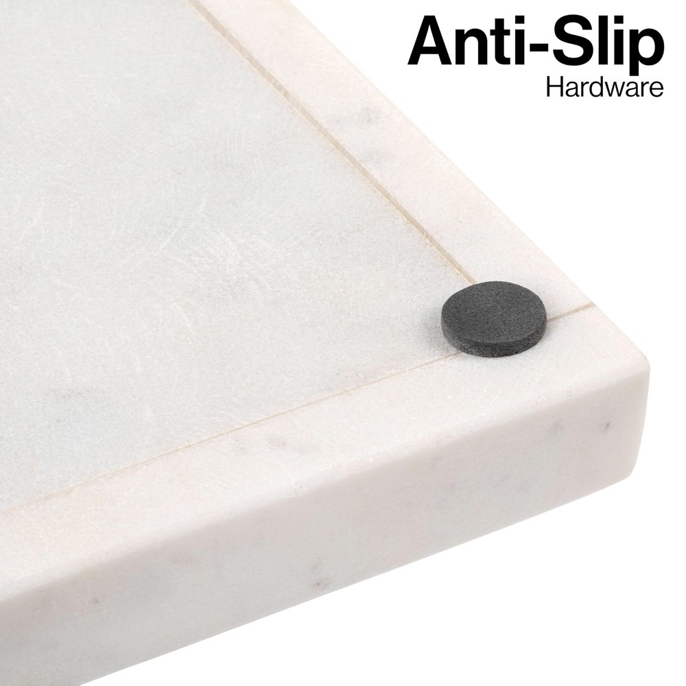 TRY4001B Luxe Stone 12" x 6" Classic Minimalist Rectangular Marble Bathroom C...