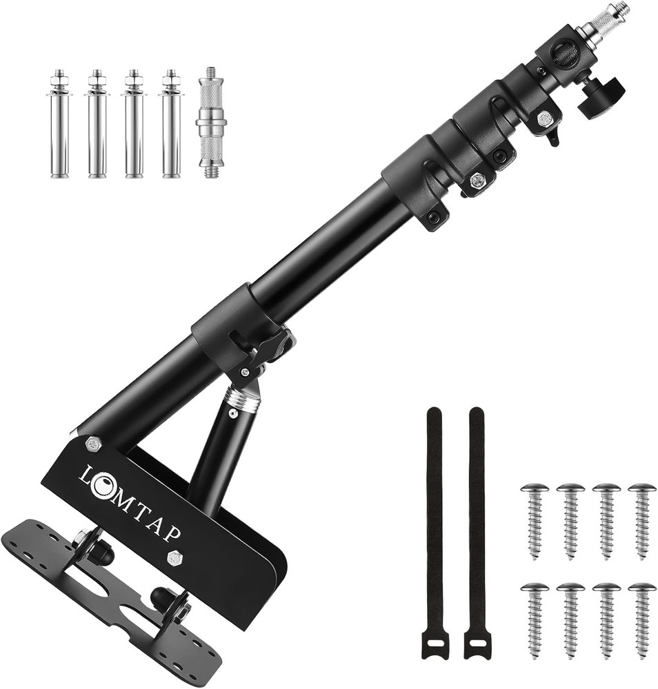 Light Wall Mount Adjustable 45." Boom Arm Stand for Photography Lighting Studio,