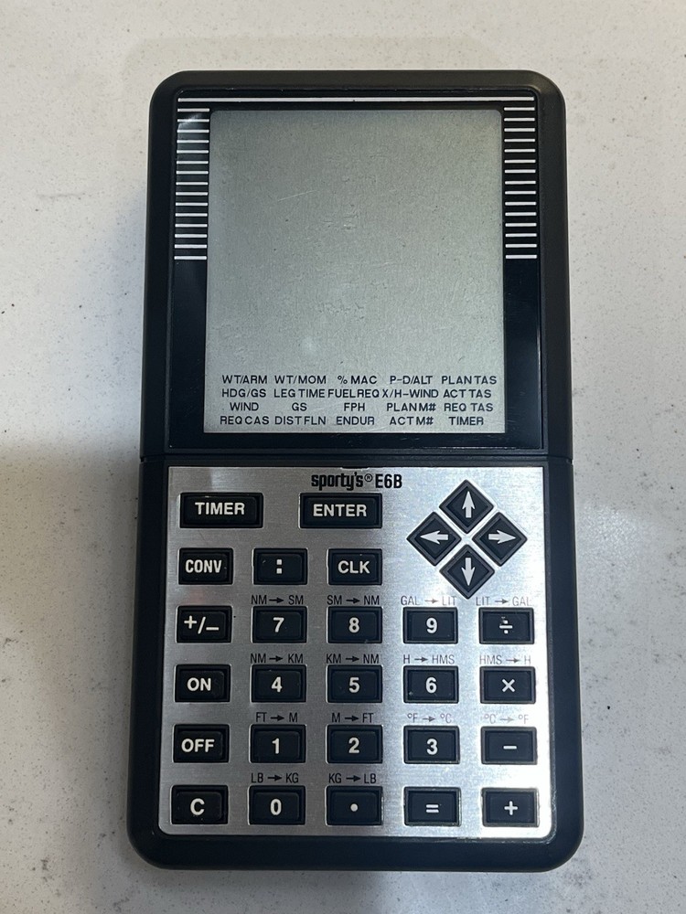 Vintage Sporty’s E6B Electronic Flight Computer w/ Case & Manuals Tested Pilot