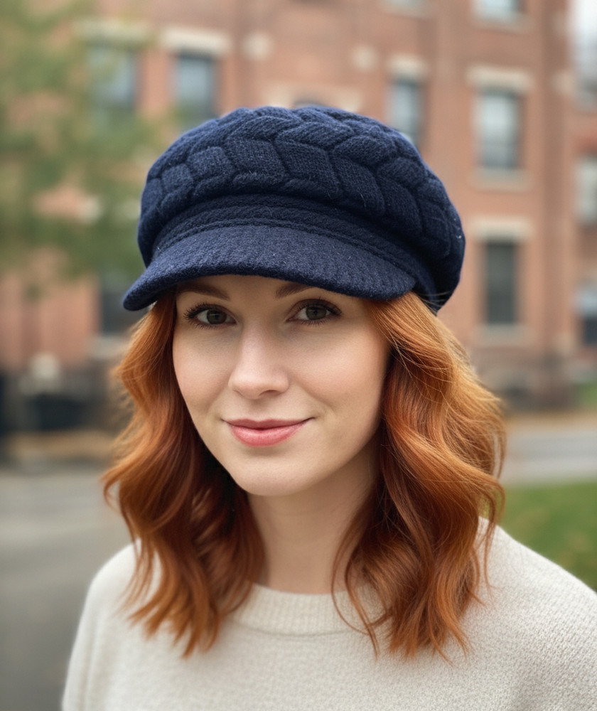 Fisherman Hat Navy Blue Furry Lined  NWT