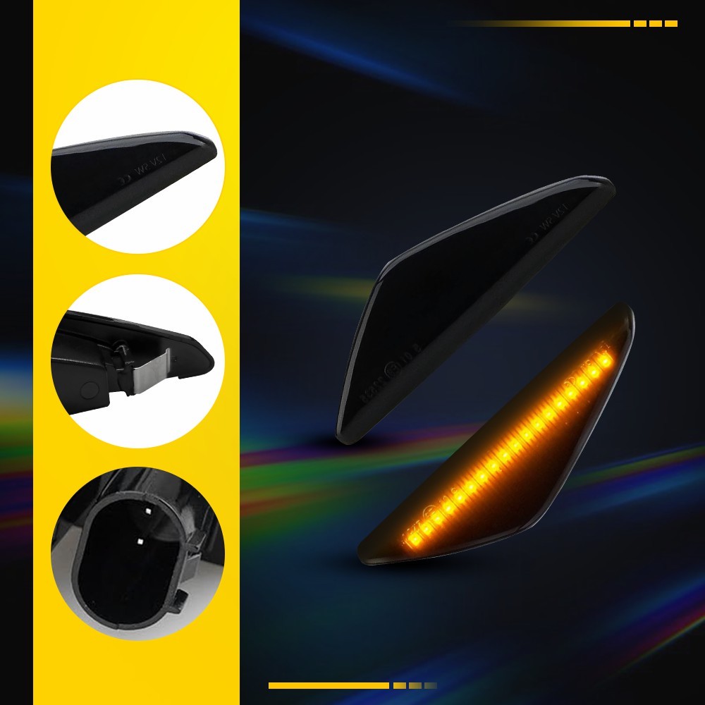 Smoked LED Fender Side Marker Light Turn Signal For BMW X3 F25 X5 E70 X6 E71 E72