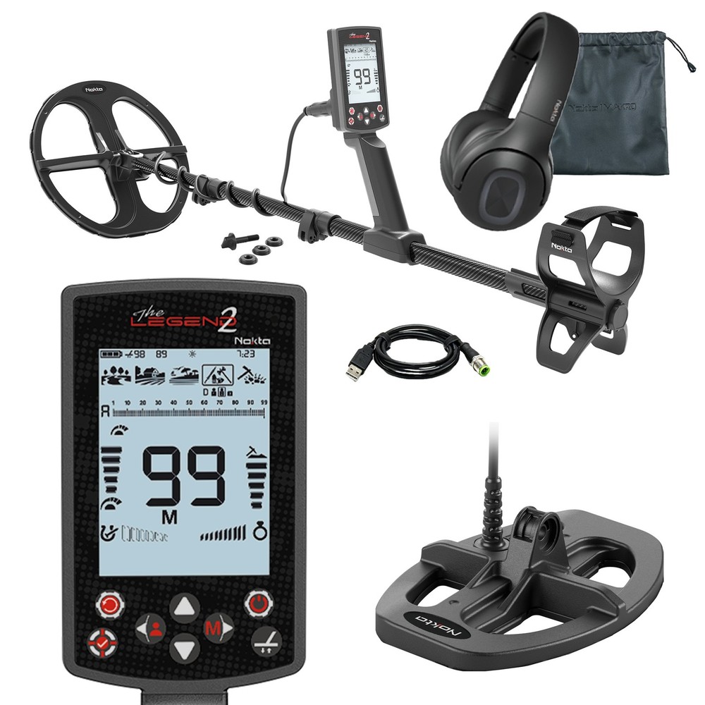 Nokta Legend 2 Metal Detector + Accupoint Pinpointer, Backpack, Digger, Pouch