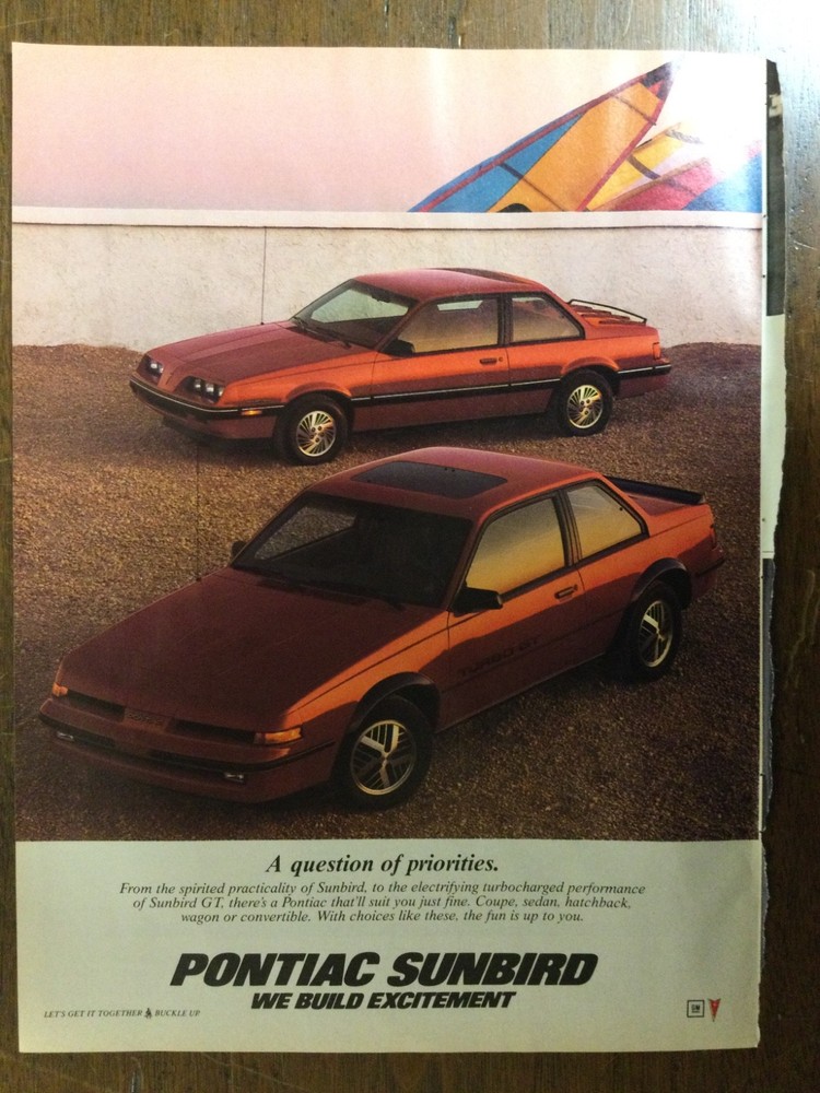 Misc 5108 Advertisement 1986 Pontiac Sunbird Feb 1986