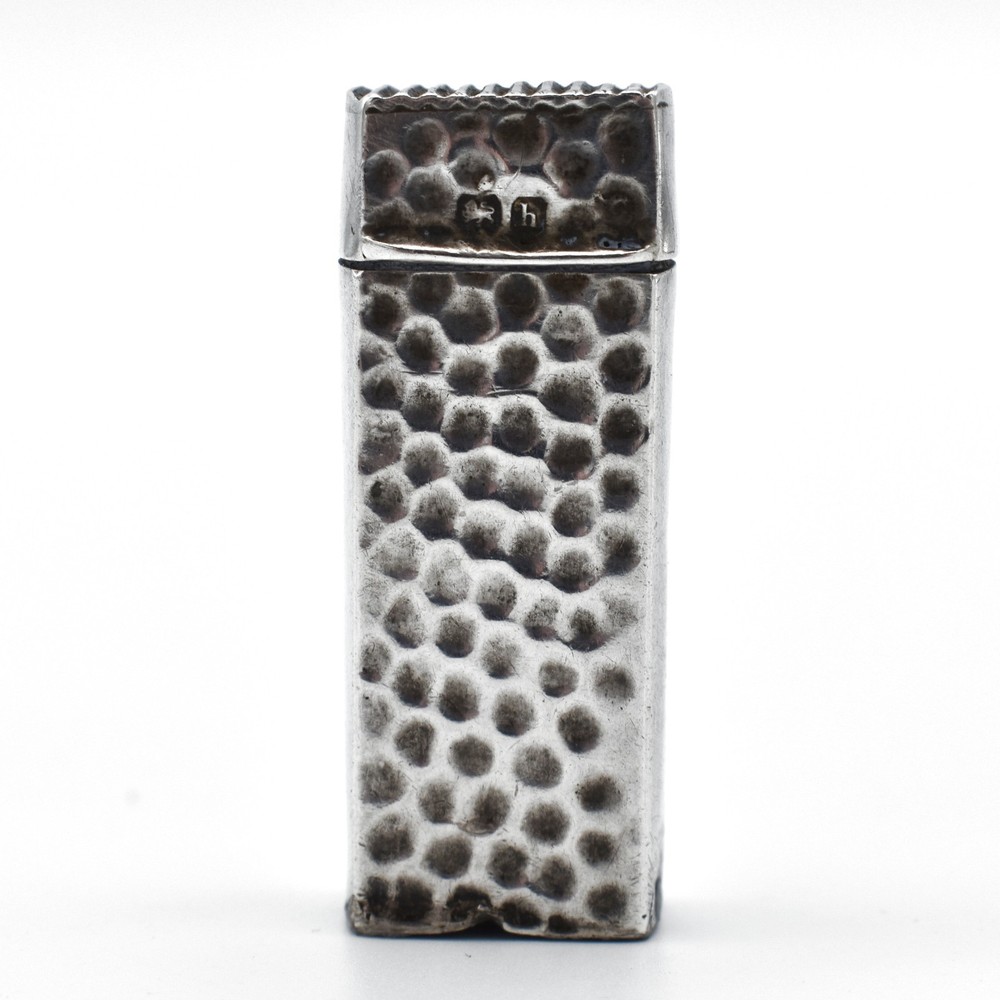 Antique Solid Silver Vesta Case Unusual Arts and Crafts 1907