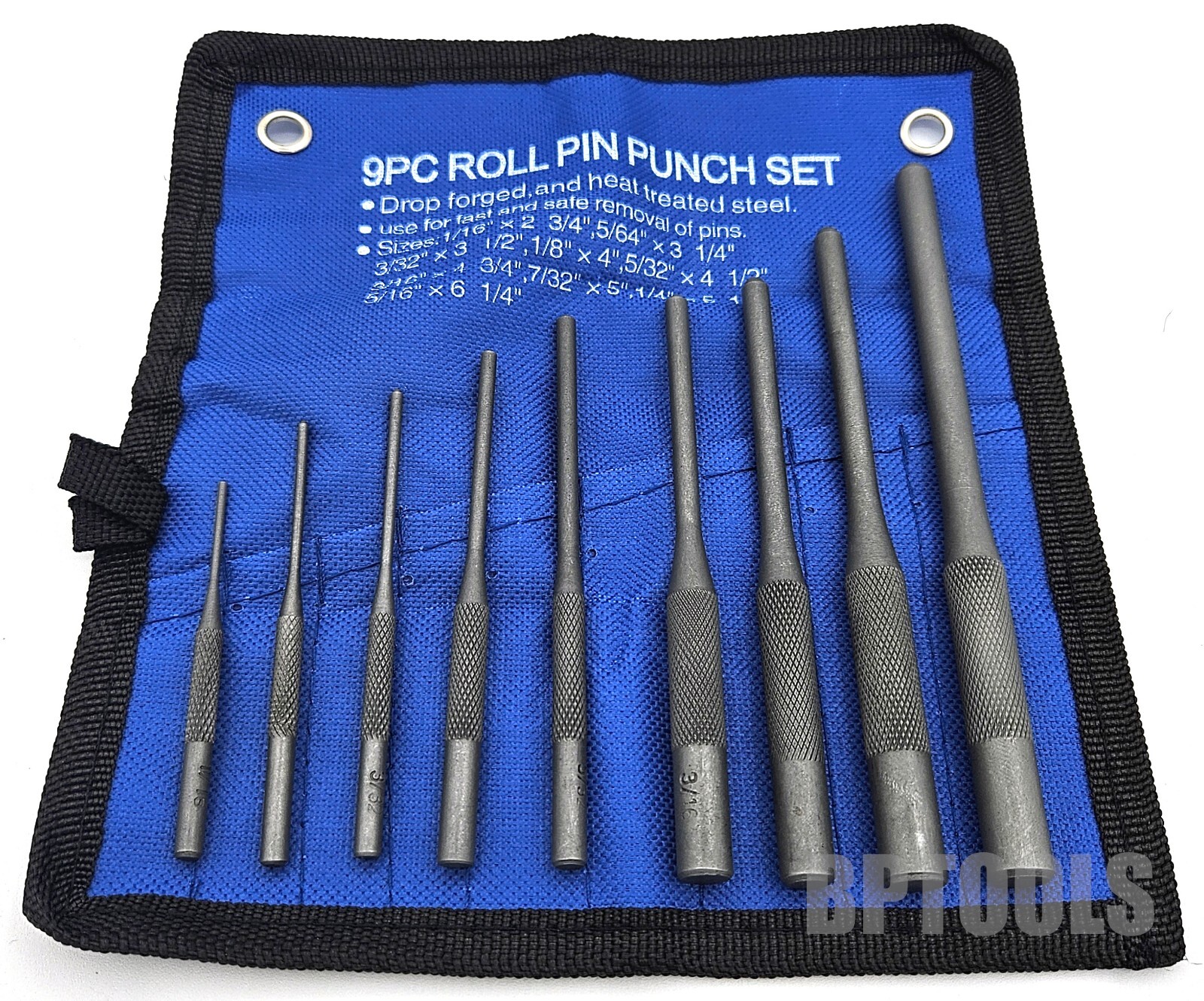 9pc Forged Steel Roll Pin Punch Set in Roll Up Pouch Rifle Gunsmithing Jewelers