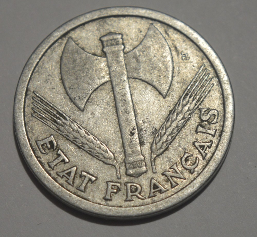 FRANCE 2 FRANCS 1943 OLD COIN