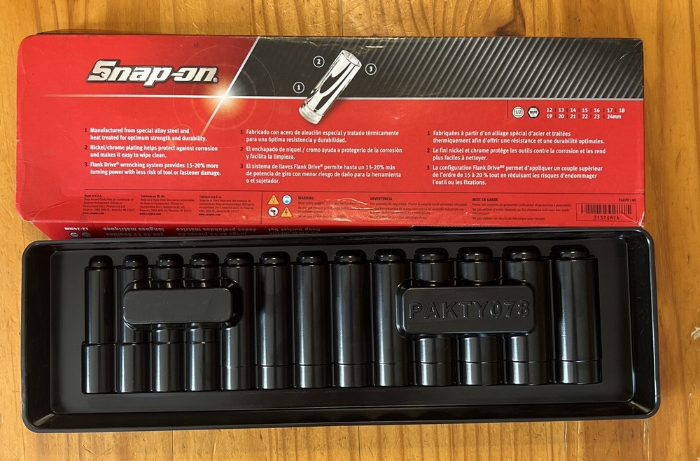 Snap On Tools Plastic Tray PAKTY078 For 13 Piece Deep Sockets Tray Only